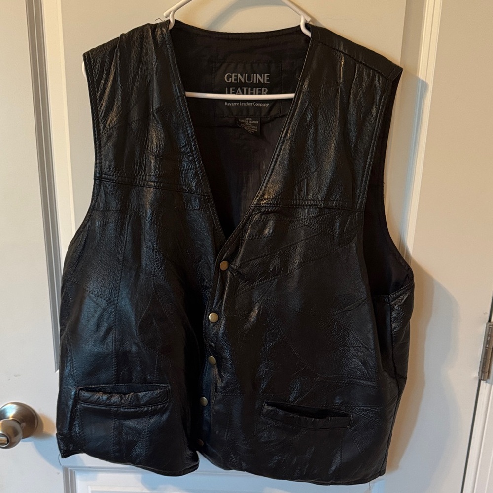 Black Leather Vest for Men